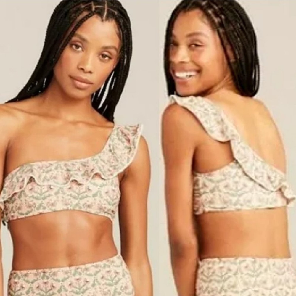 NWT Roberta Roller Rabbit Women's Hampton One Shoulder Bikini Top Size Large